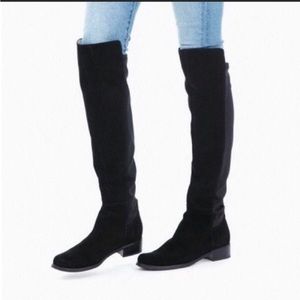 Blonde Olivia knee high stretch suede boots